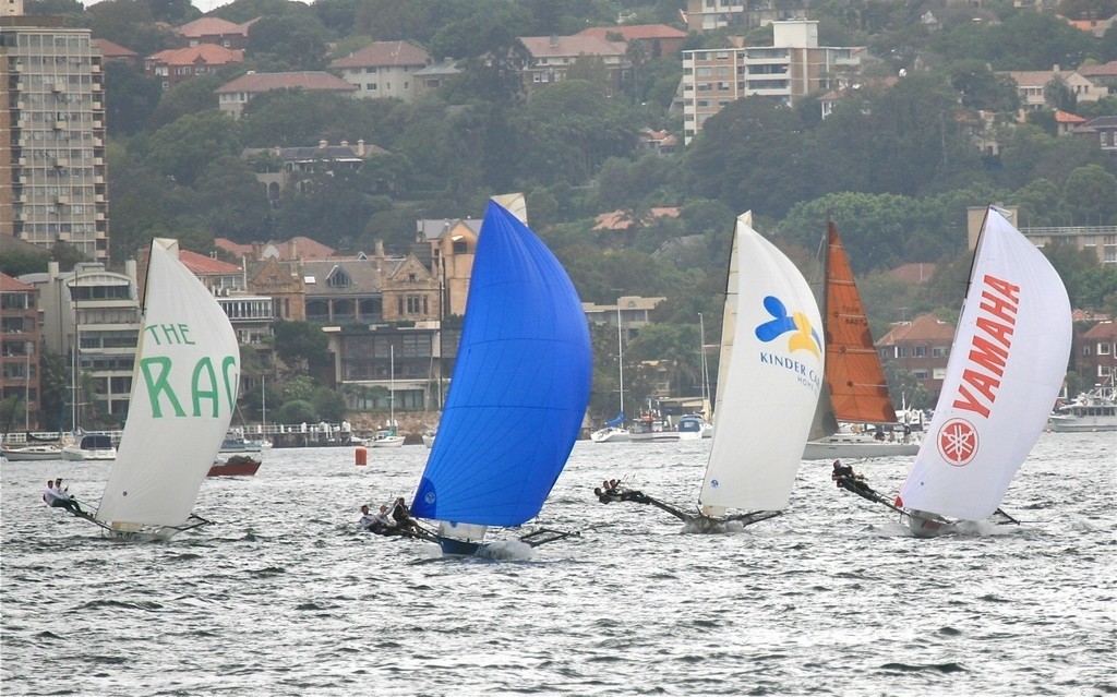 18 ft skiffs racing on Sydney Harbour in the JJ Giltinan Trophy © MIAA